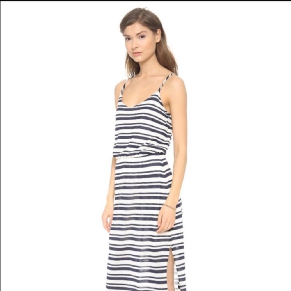 Navy and White Striped Splendid Maxi Dress